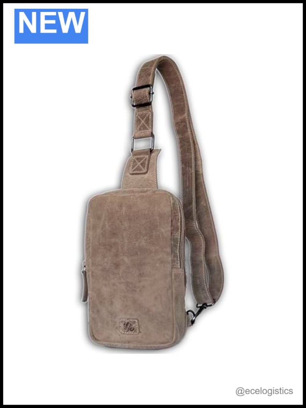 Full Grain Leather Sling Bag Crossbody Adjustable Strap